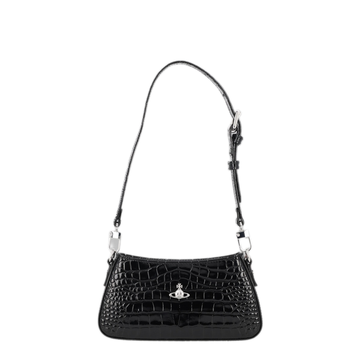 Calf Leather Shoulder Phone Bag - Black