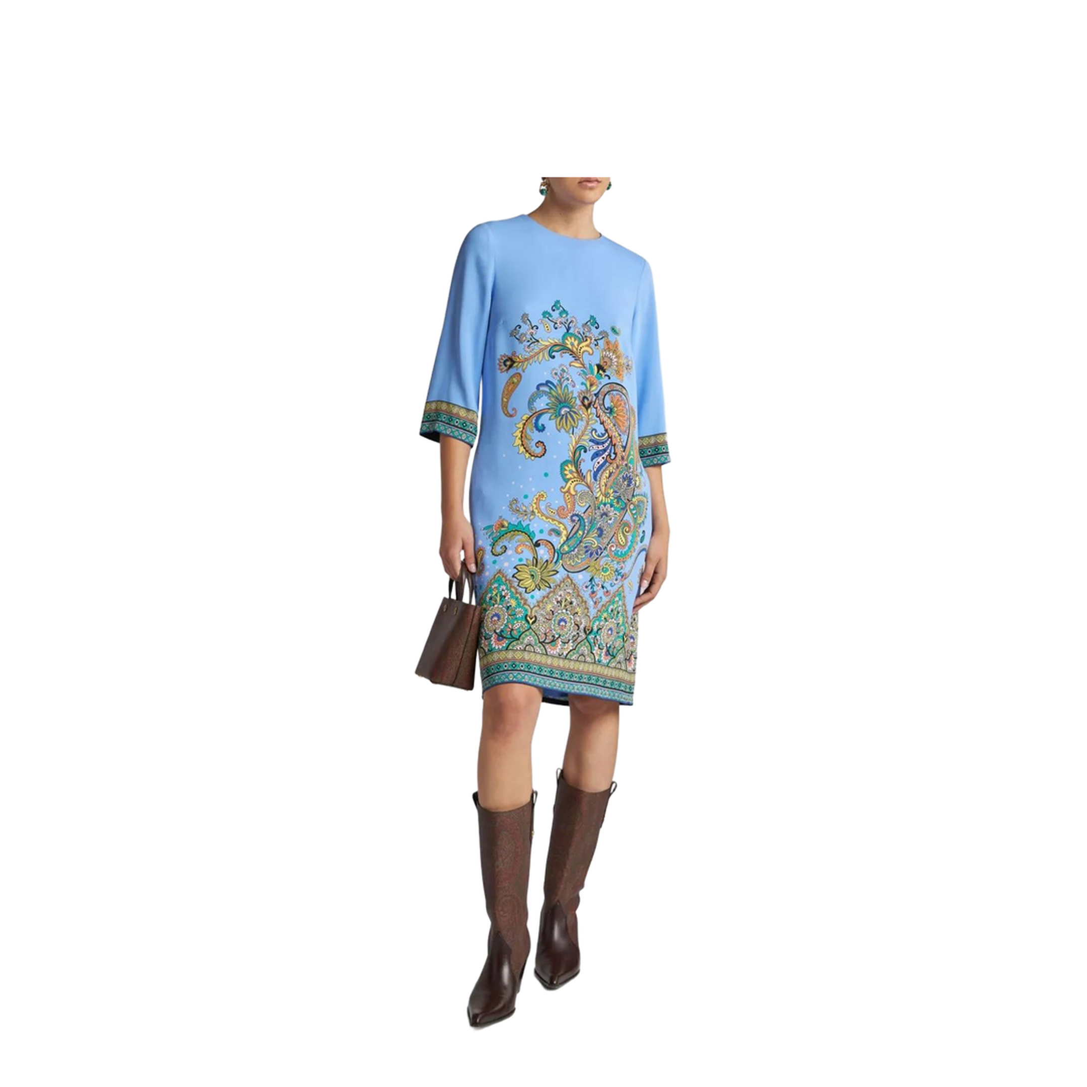 Paisley Print Silk Dress