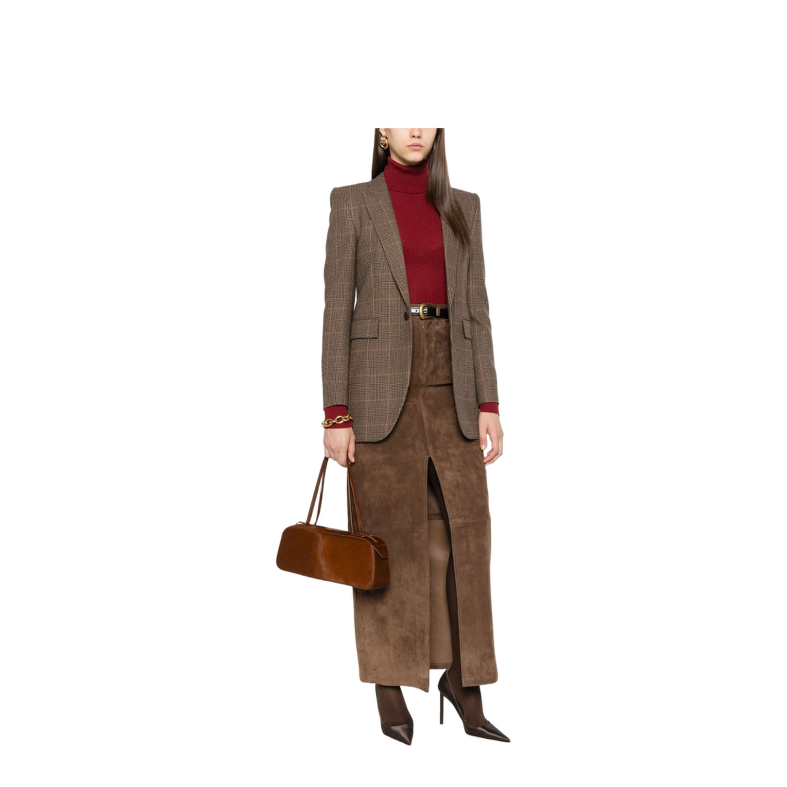 Brown Checked Pattern Jacket