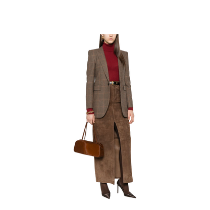Brown Checked Pattern Jacket