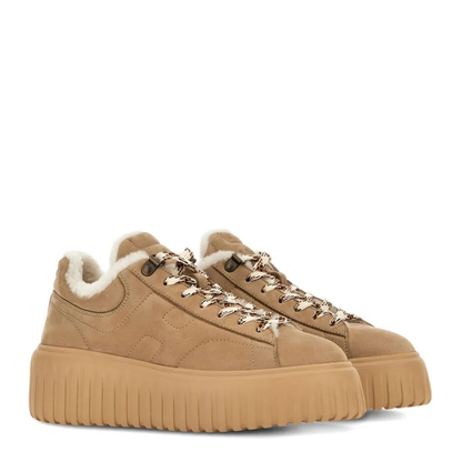 MAYFEYR - Hogan - Striped Suede Sneakers With Shearling Lining - HXW6450FN3G6RNC808