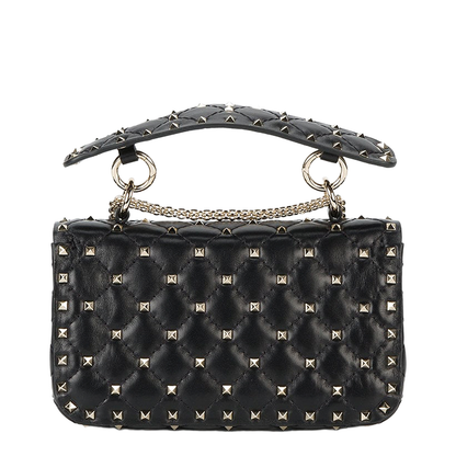 Small Rockstud Grainy Calfskin Crossbody Bag