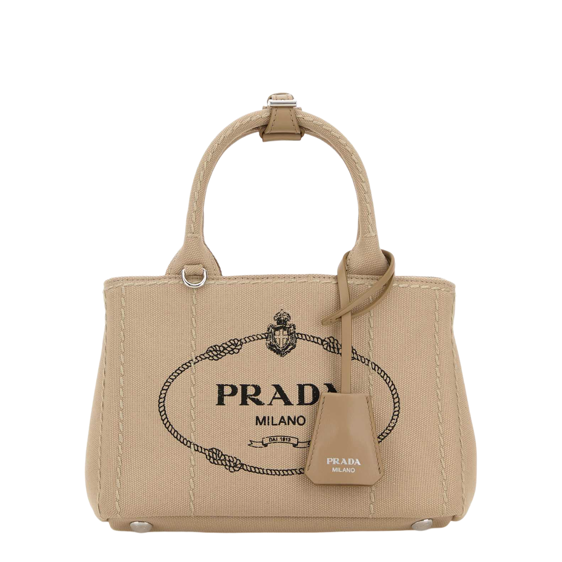 Beige Canvas Mini Jardinière Handbag