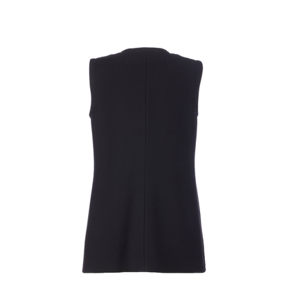 Vest with maxi buttons in black