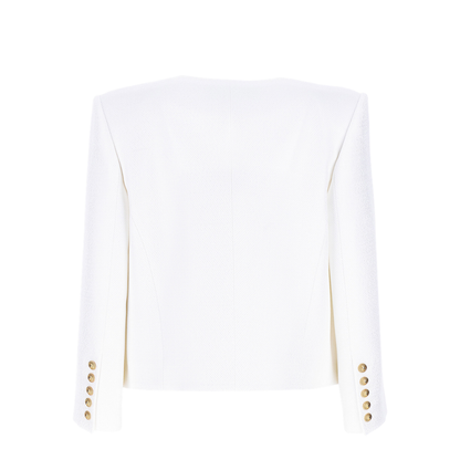 Short Jacket Decorative Appliqués White
