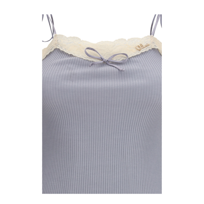 MAYFEYR - Chloè - Jersey And Lace Thin Strap Top - CH26UJH47093053