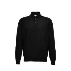 Virgin Wool Polo Shirts Black