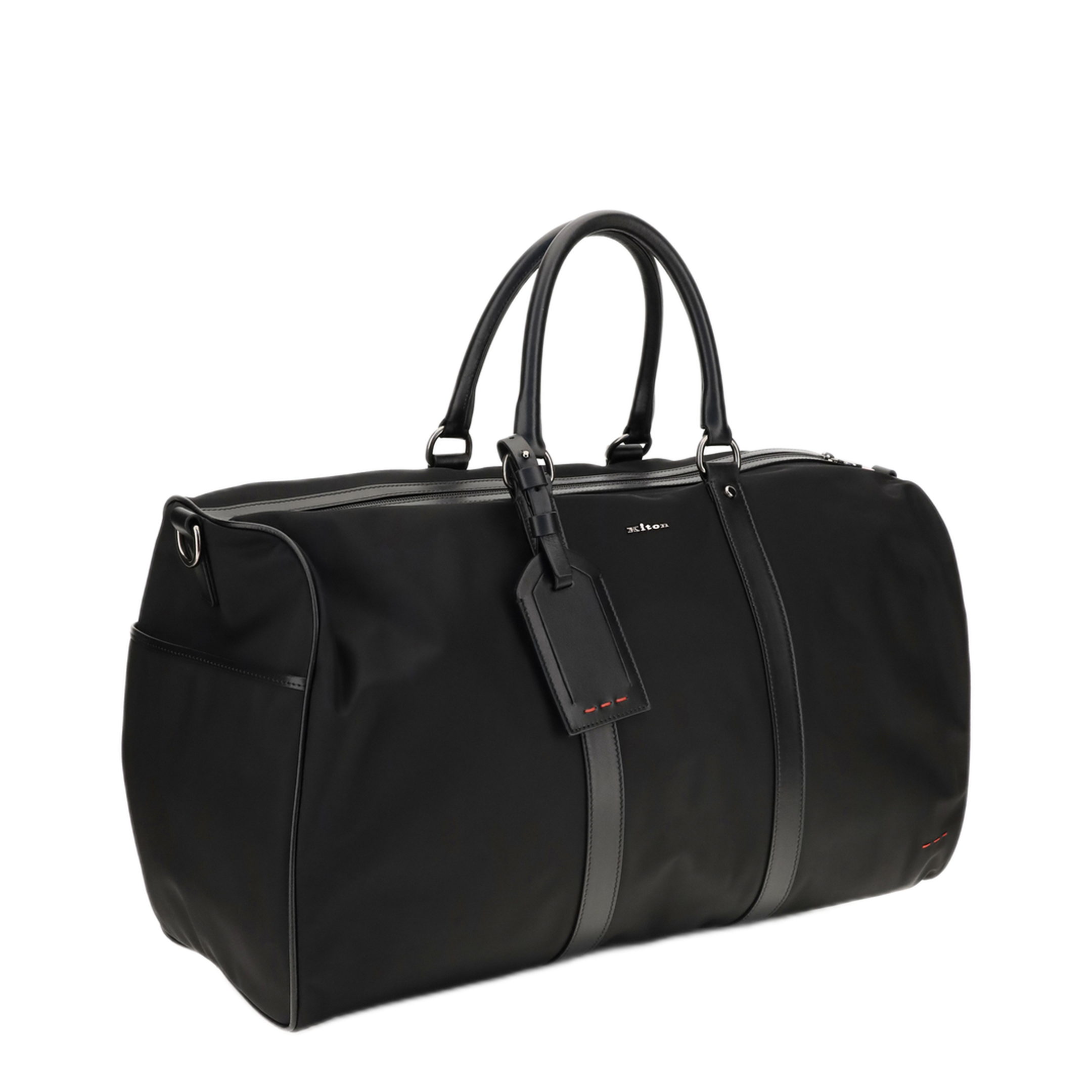 MAYFEYR - Kiton - Leather Trim Travel Duffle Bag - UBA0158N0127001NERO