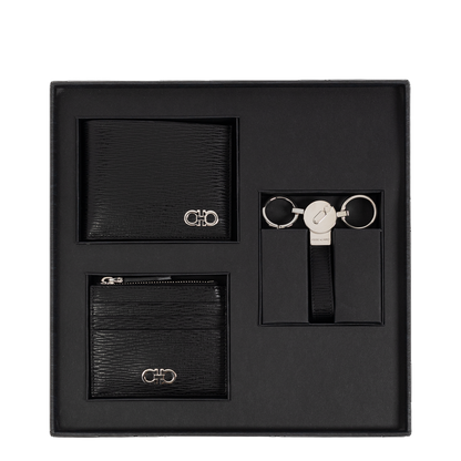 Set: wallet, card holder and keyring