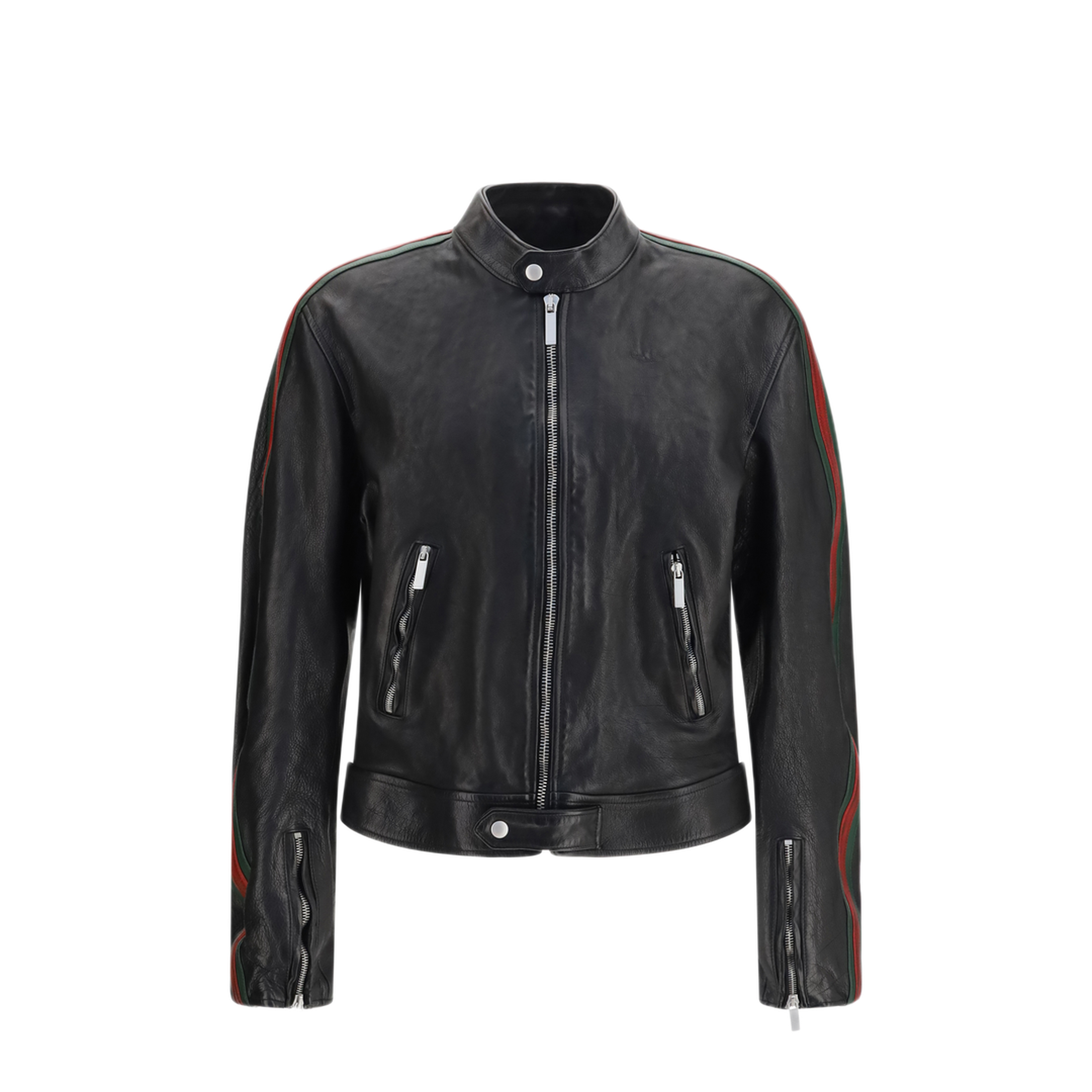 MAYFEYR - Gucci - Buffalo Leather Bomber With Web Trim - 865374XNBC4