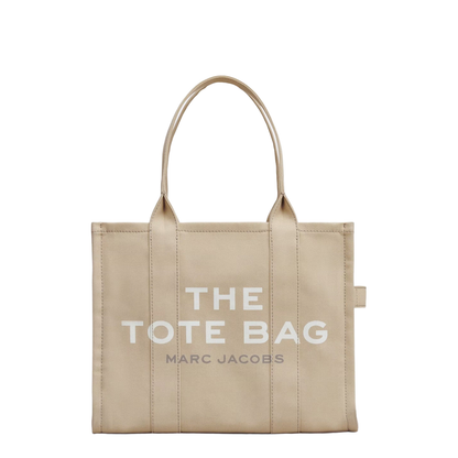 Beige Canvas Large Tote Bag