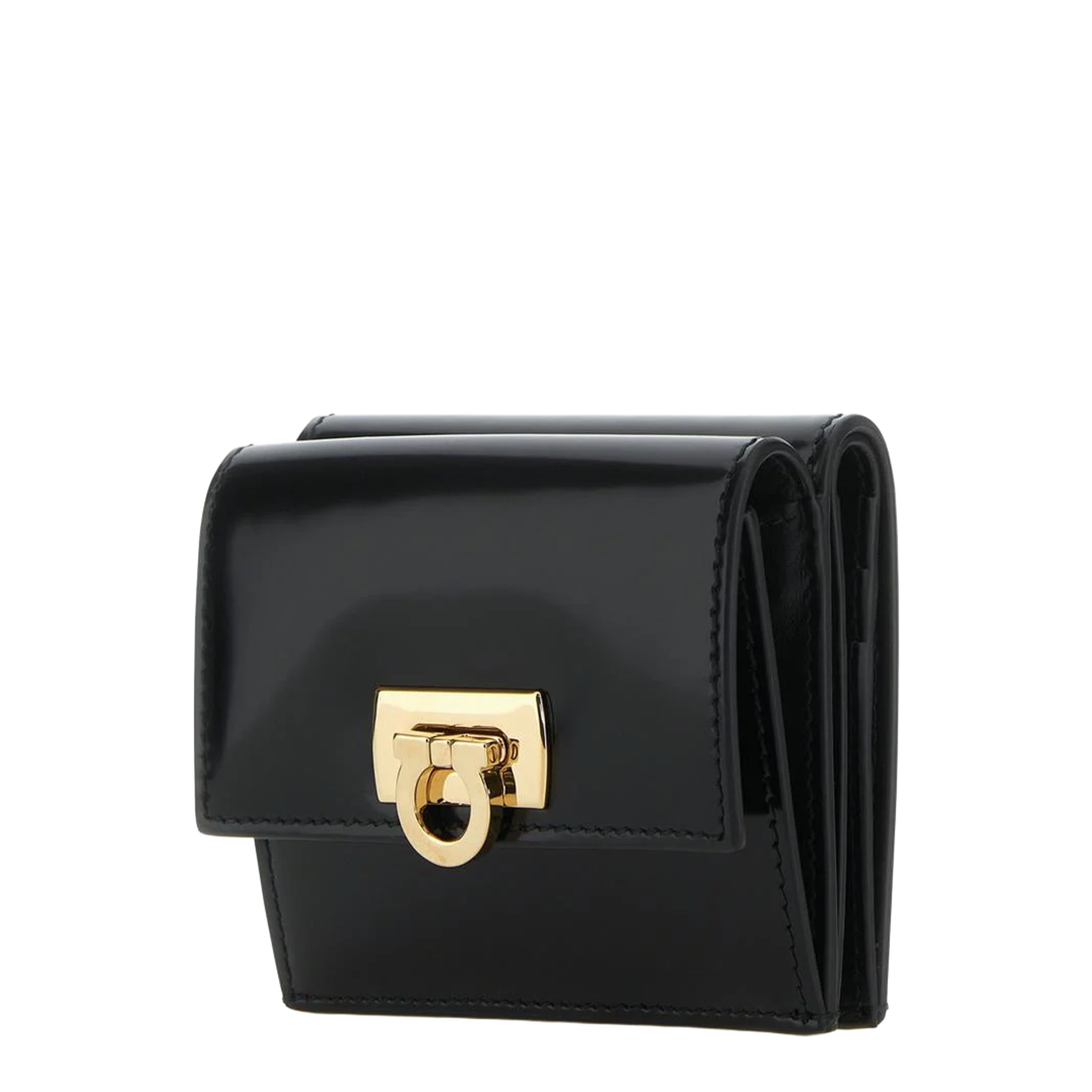 Patent Leather Wallet, Gold Hardware