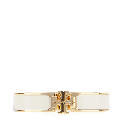 MAYFEYR - Tory Burch - White Bracelet With Logo Plaque Closure In 18K Gold-Plated - 167721700