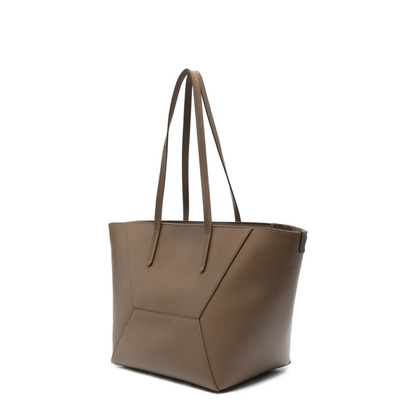 Leather Tote Bag with Pouch