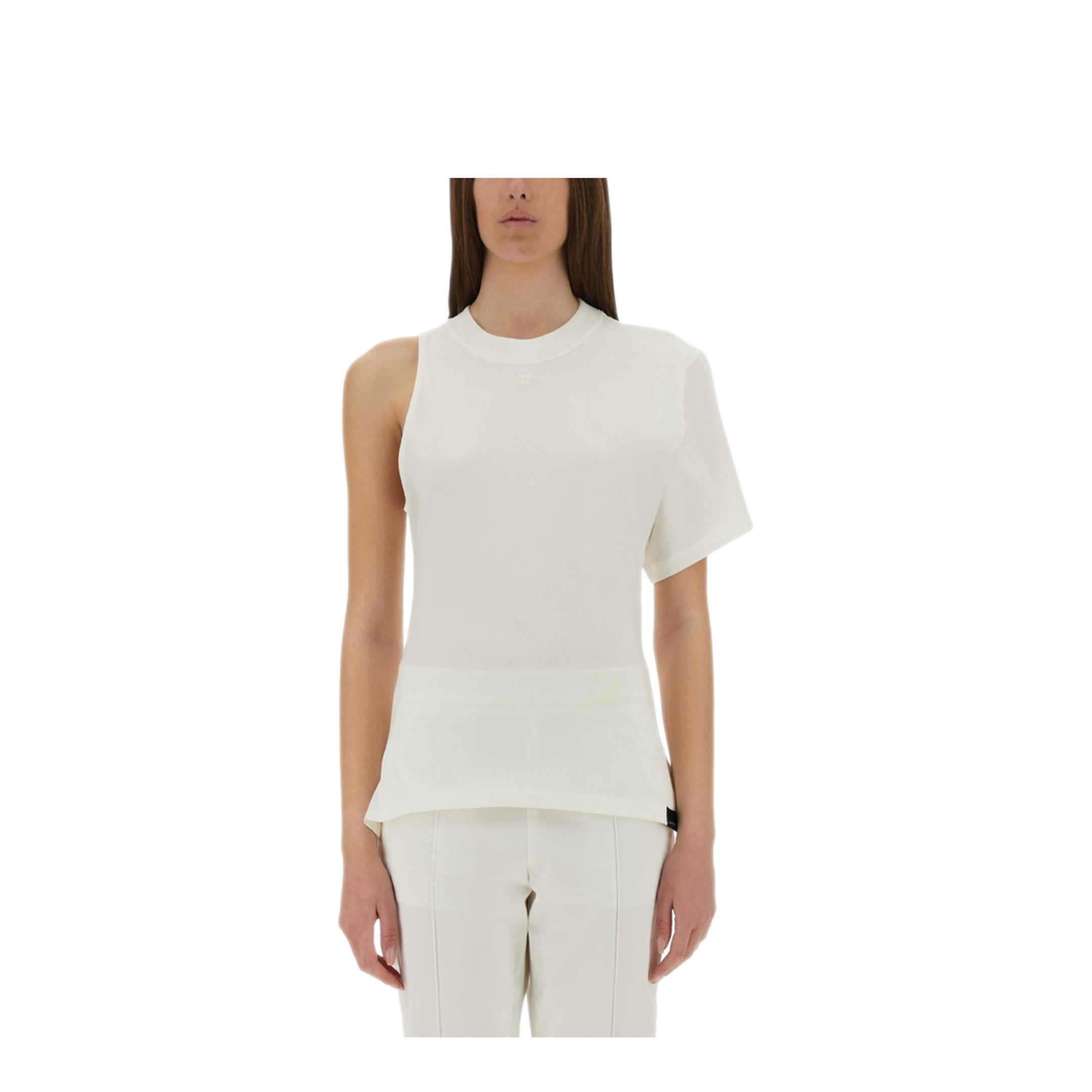 MAYFEYR - Courreges - One Shoulder T Shirt In Scuba - 225JTS201JS01070001