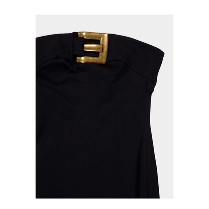 Belted Bustier Long Dress Black