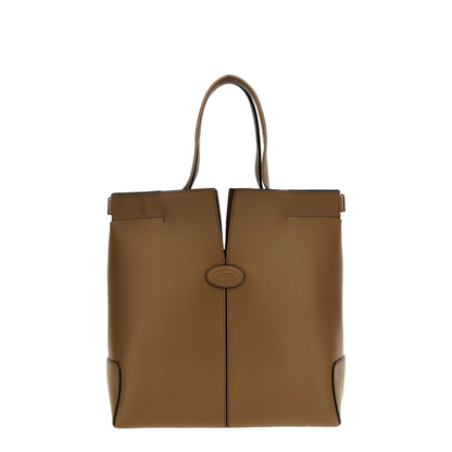 Tod’s Di Bag Folio Small Leather Shopping Bag - Cappuccino