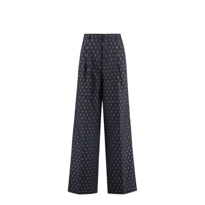 Embroidered Wool Blend Pant