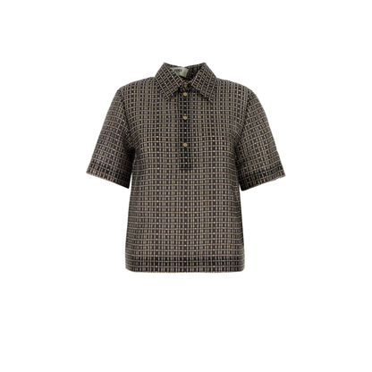 MAYFEYR - Fendi - Printed Silk Blend Polo Shirt - FS8240AUP5F1RXA