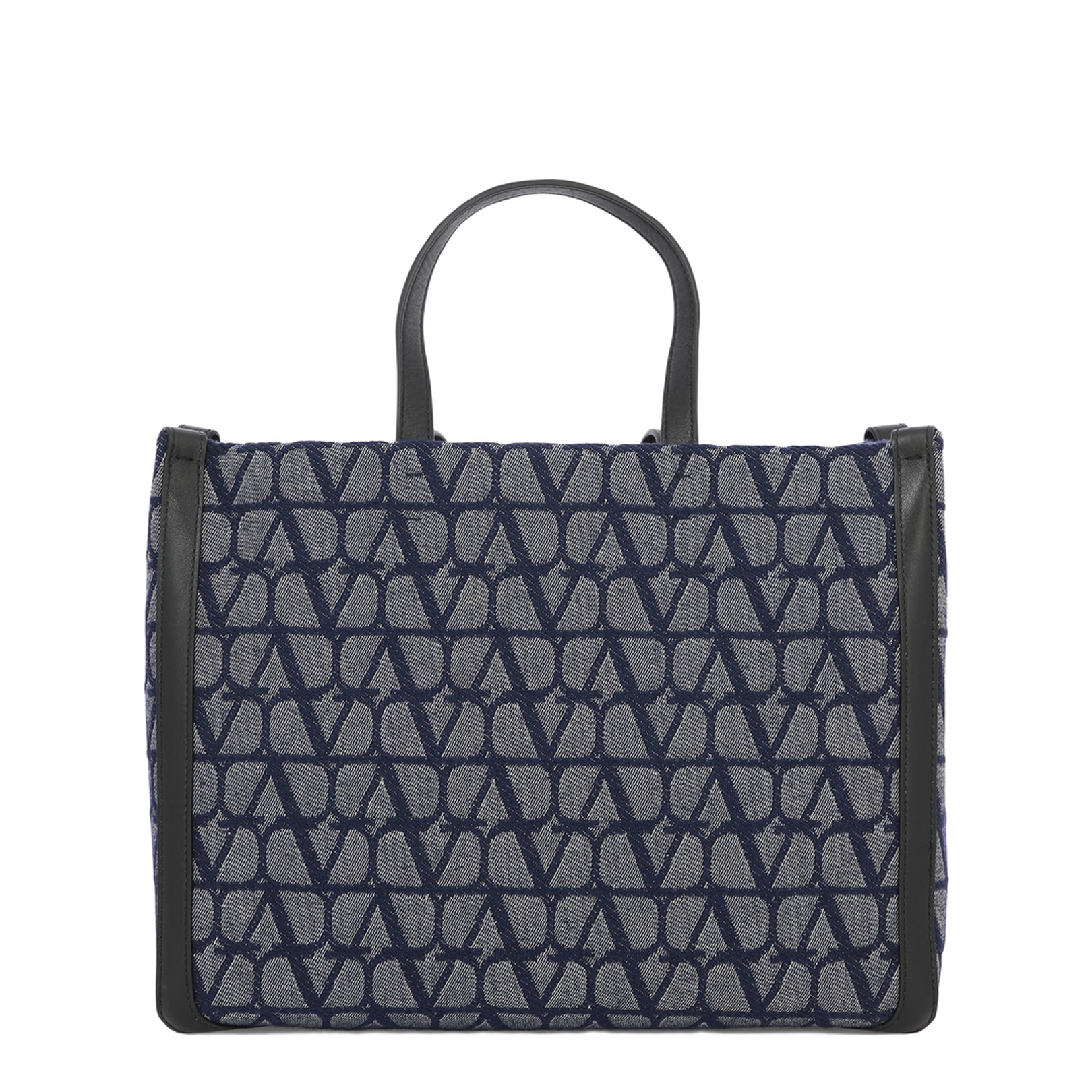 Steel Blue Tote Bag with Toile Iconographe Motif