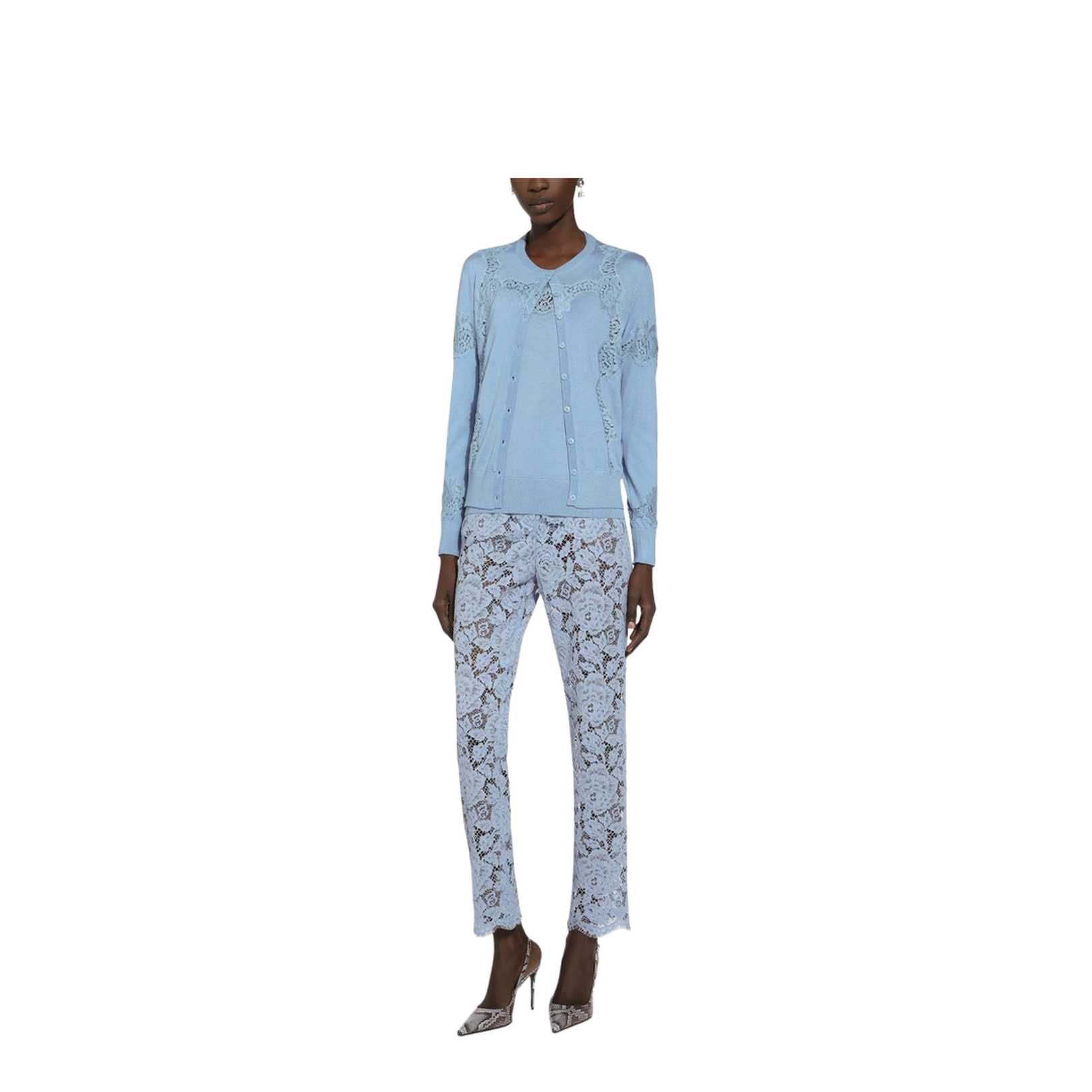 Tailored Floral Cordonetto Lace Pants