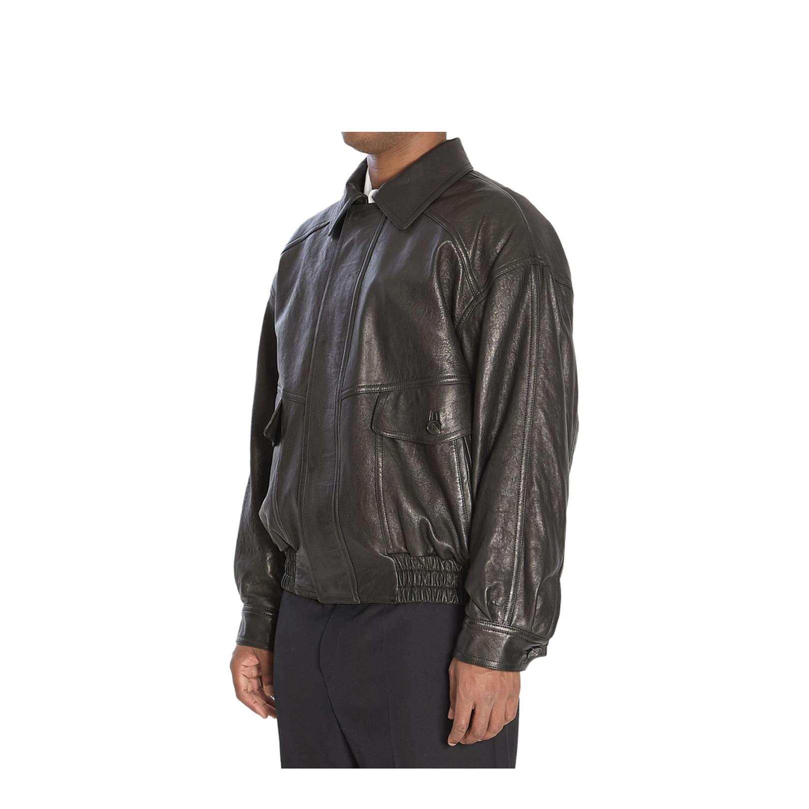 Bomber Jacket in Bubbled Lambskin