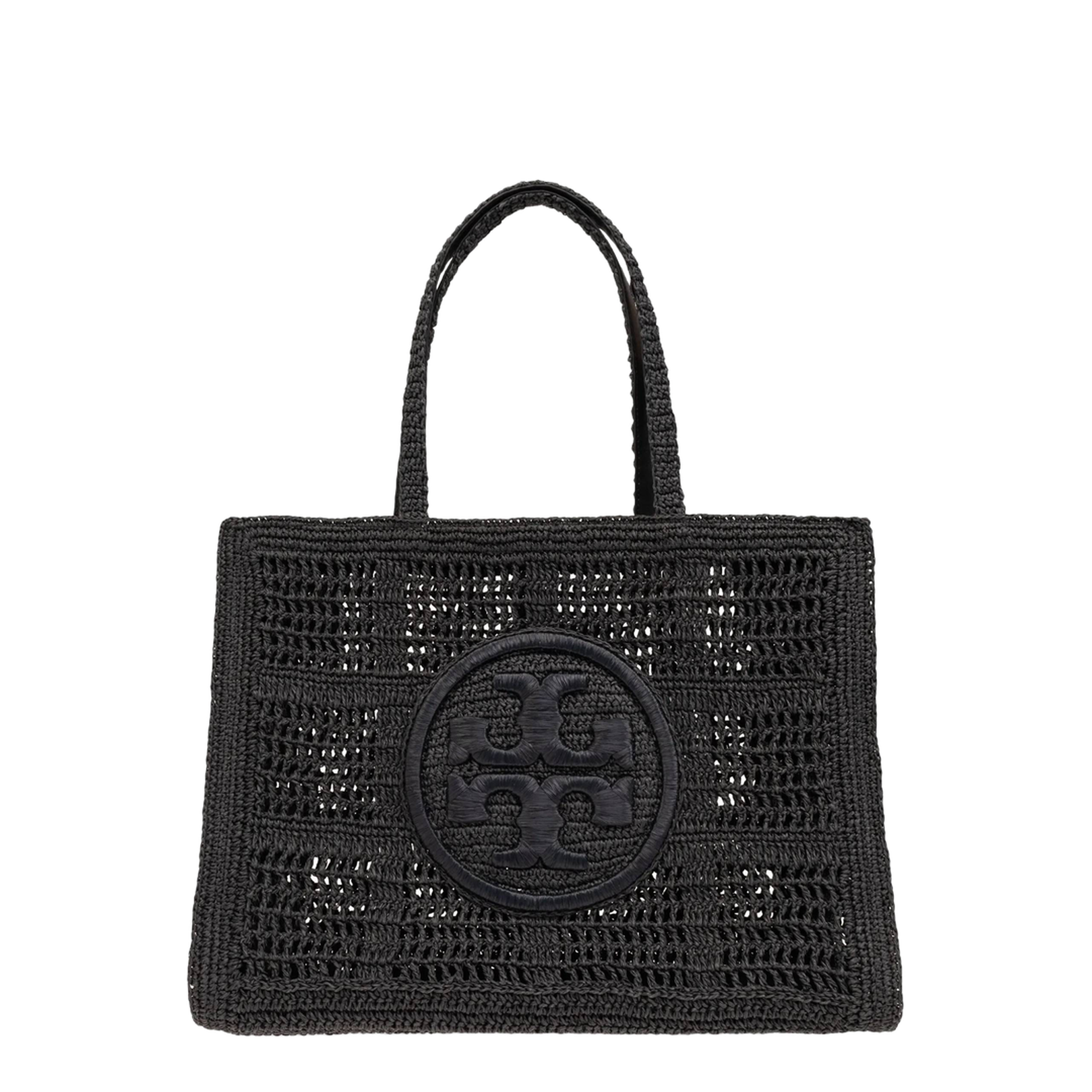 Large Tote in Black Raffia