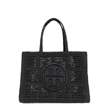 Large Tote in Black Raffia