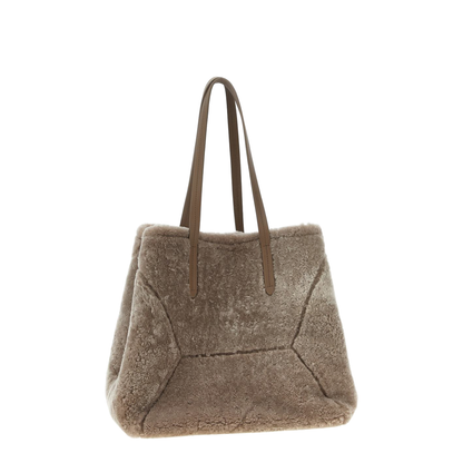 Large Shoulder Bag in Curly Shearling