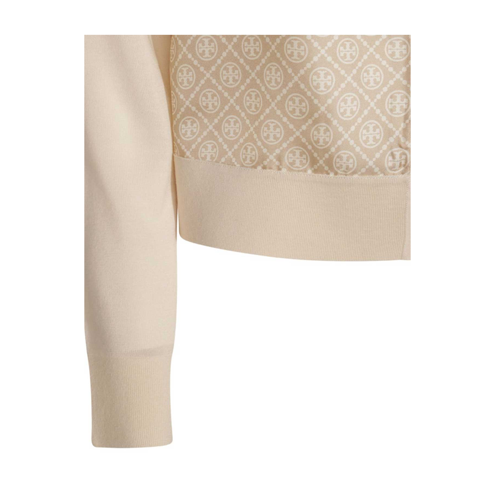Cropped Silk Front Cardigan