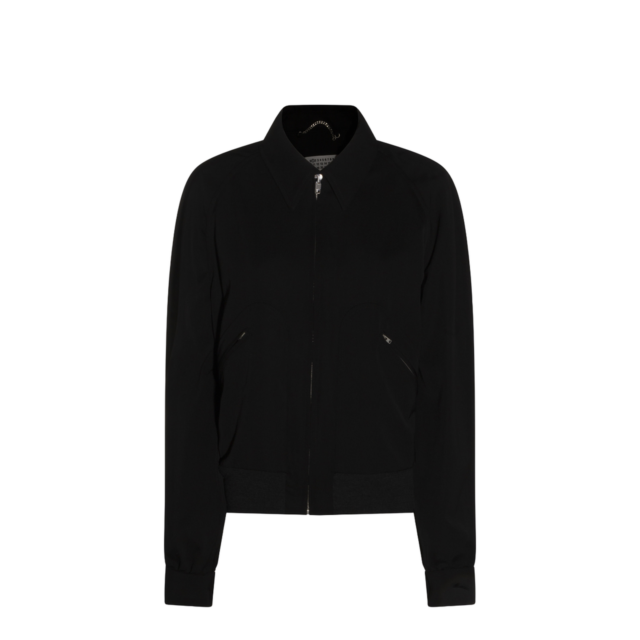 Black Zip-Up Jacket in Virgin Wool