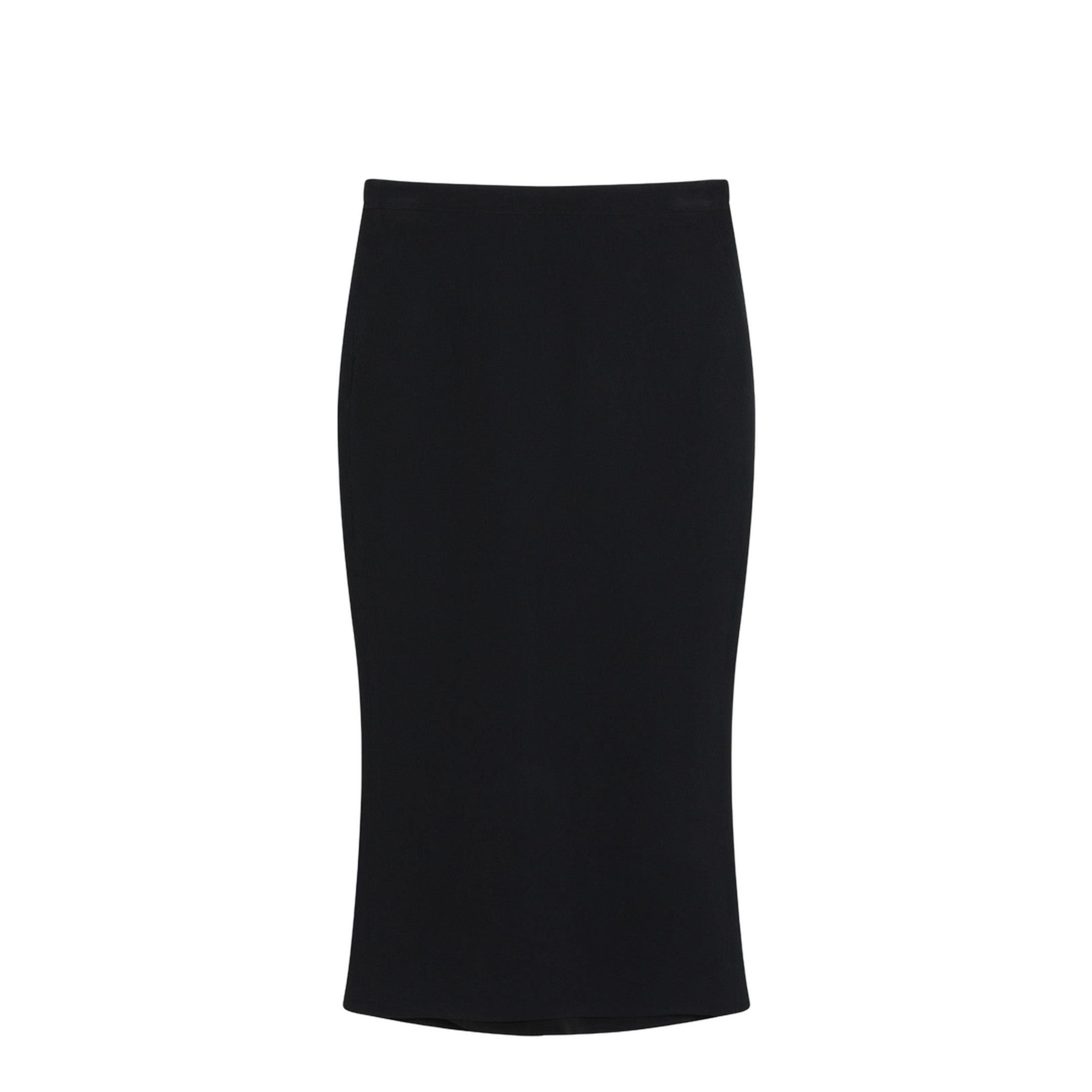 Black Midi Skirt with Pleats on the Back