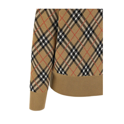 MAYFEYR -  - Check Pattern Wool Sweater - 8110514SAND