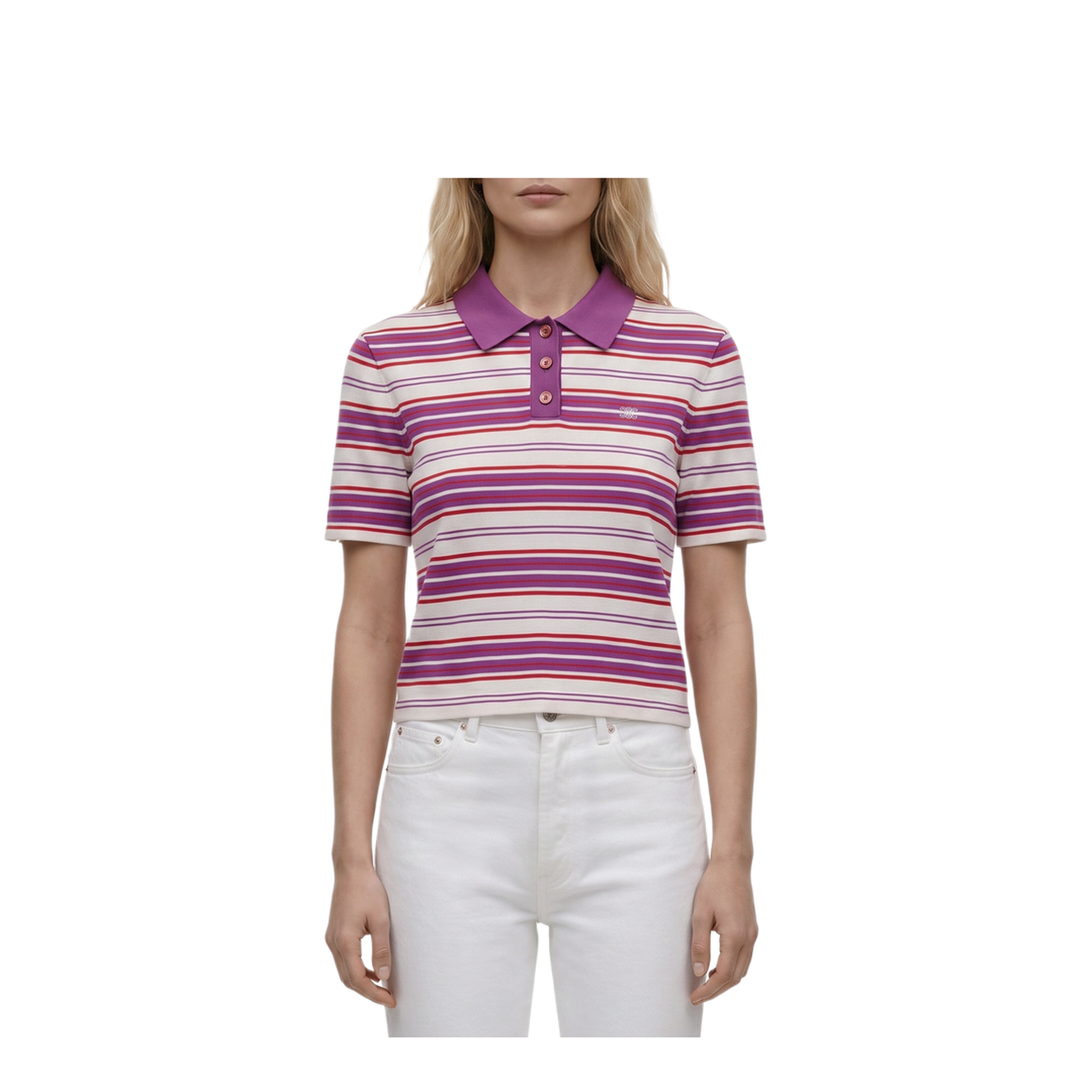 MAYFEYR - Celine - Striped Cotton Polo Style Sweater - RY0YI3B2101AH