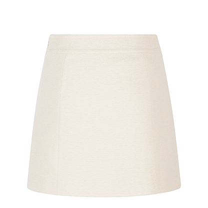 Embroidered Mini Skirt in Bouclette Natté