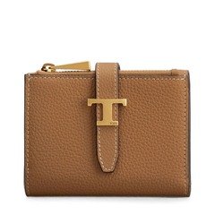 Tri Fold Leather Wallet With Strap