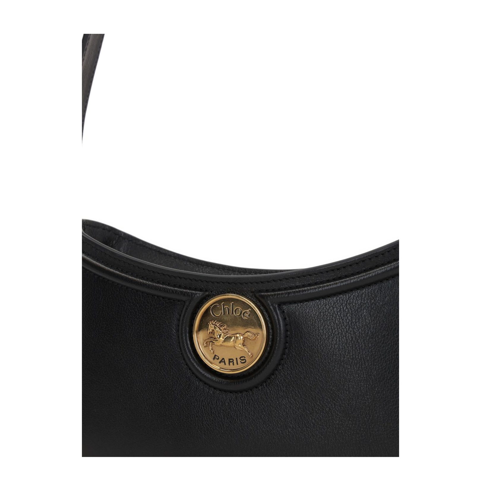 Horse Medal Shoulder Bag in Grained Leather