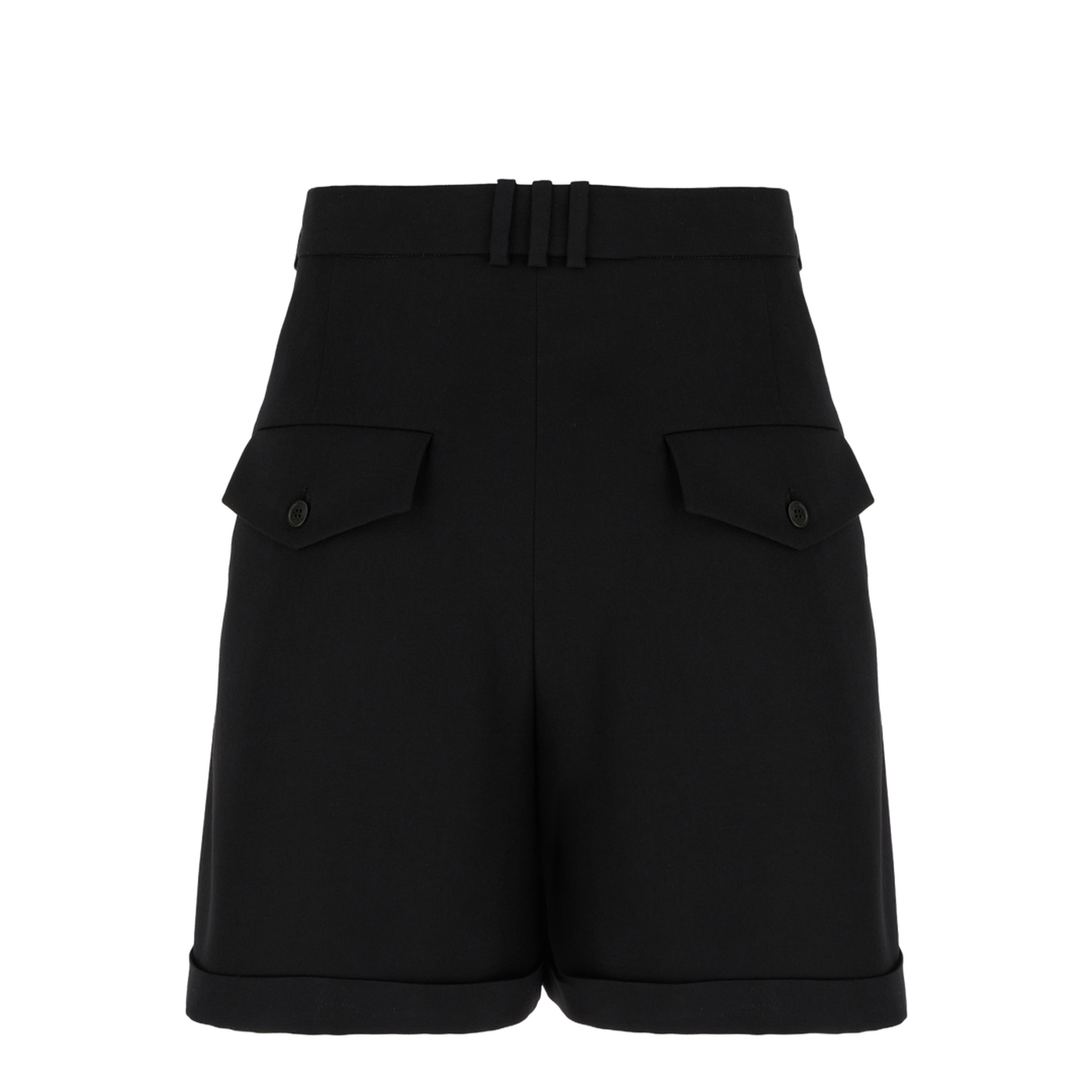 Black Wool Bermuda Shorts