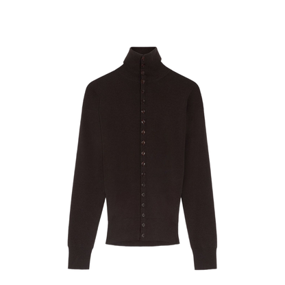 Wool Turtle-Neck Cardigan