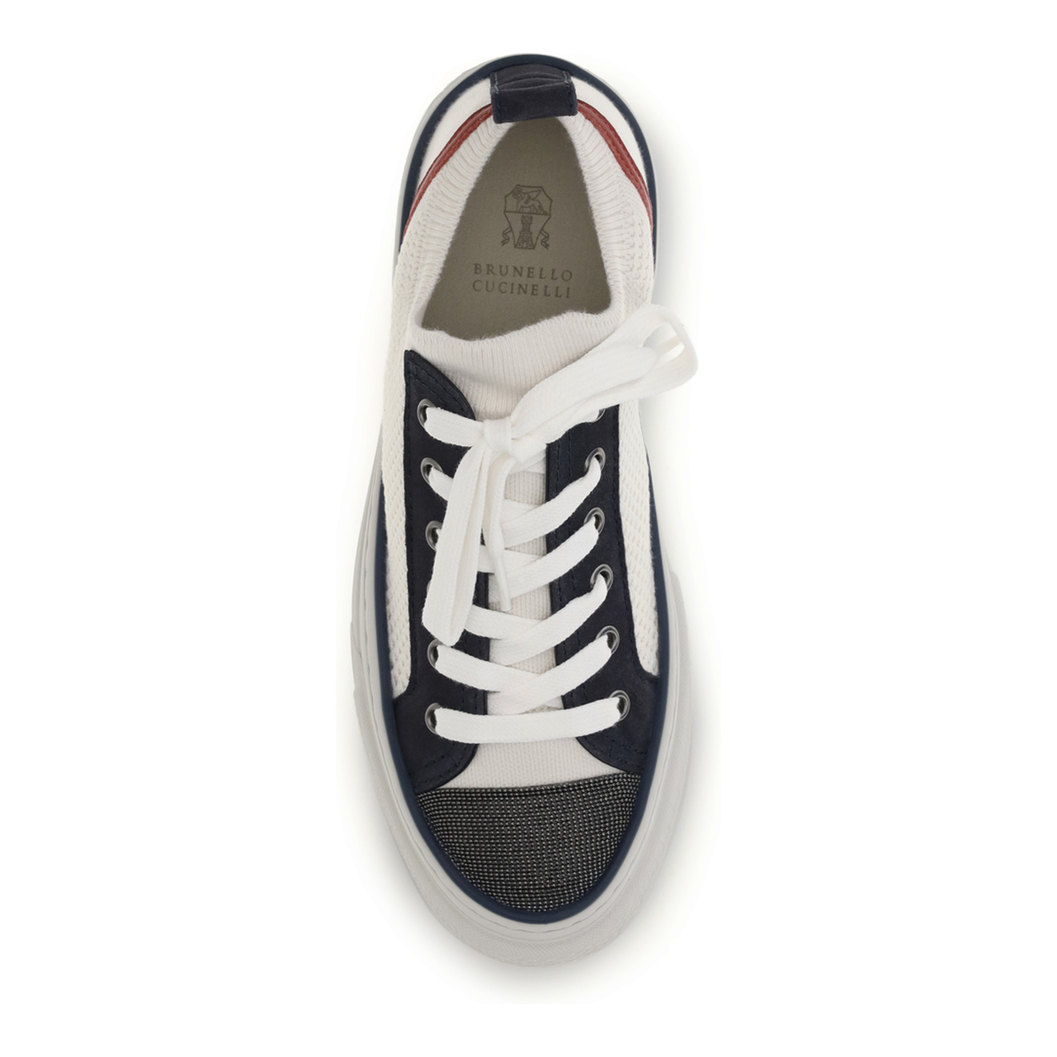 MAYFEYR - Brunello Cucinelli - Cotton Knit And Suede Sneakers With Precious Toe - MZ35G3223