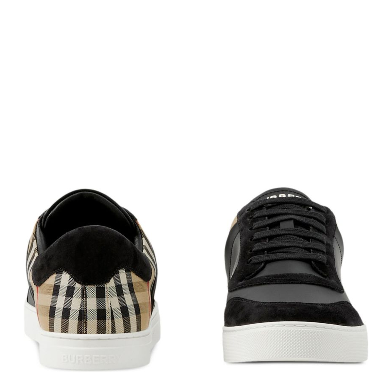 Check and Leather Sneaker