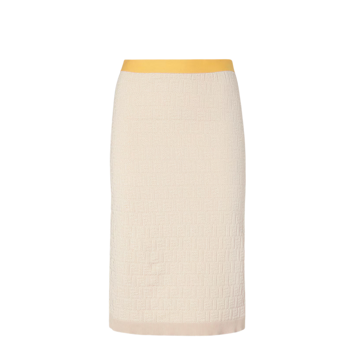 Light Beige Cotton And Silk Skirt