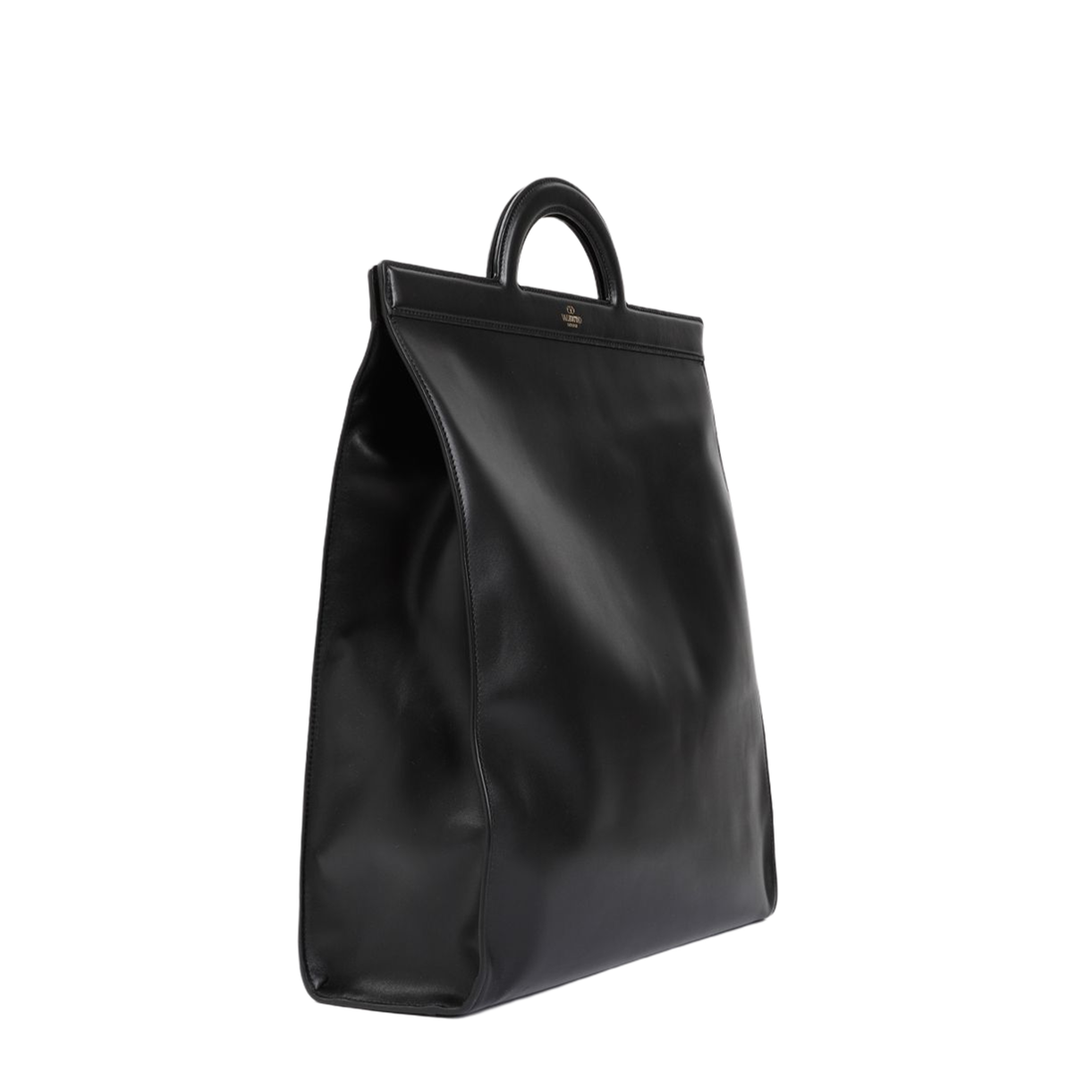 Garavani Leather Handbag with Frontal Logo Print