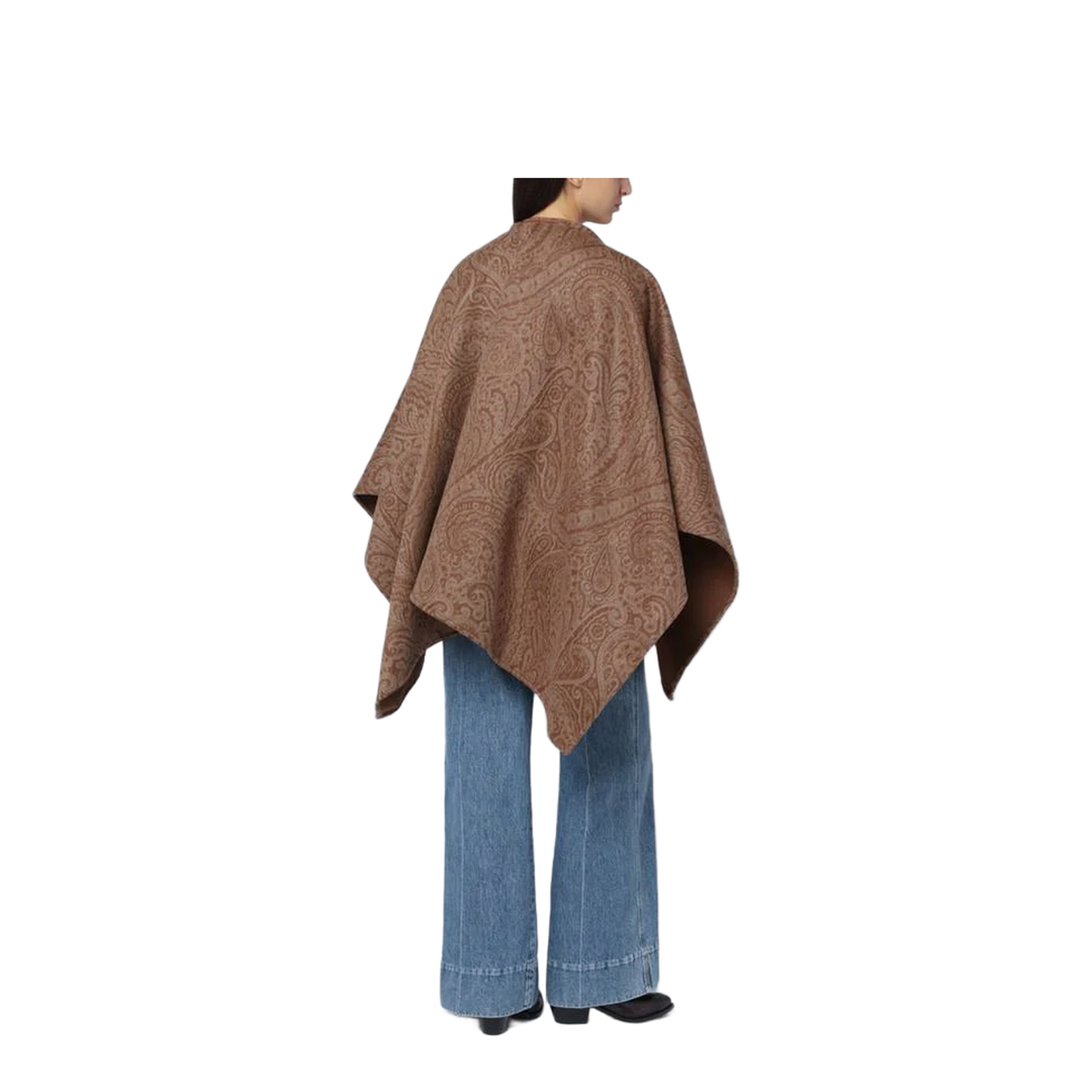 Cape With Jacquard Paisley Pattern