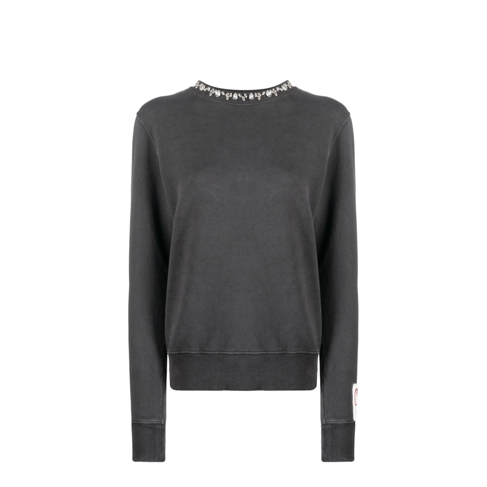 Anthracite Gray Sweatshirt with Crystals