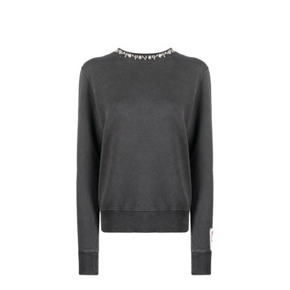 Anthracite Gray Sweatshirt with Crystals