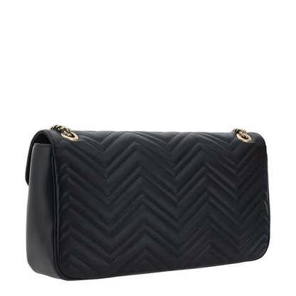 GG Marmont Large Leather Shoulder Bag - Black
