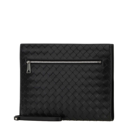 Intrecciato Leather Document Case - Black