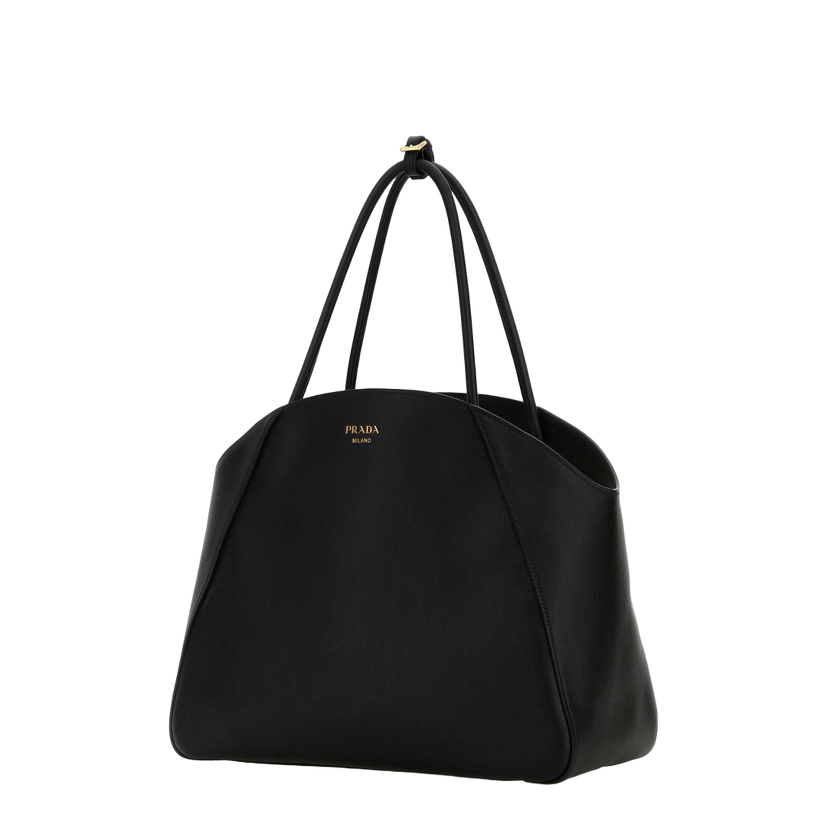 Black Leather Shopping Bag