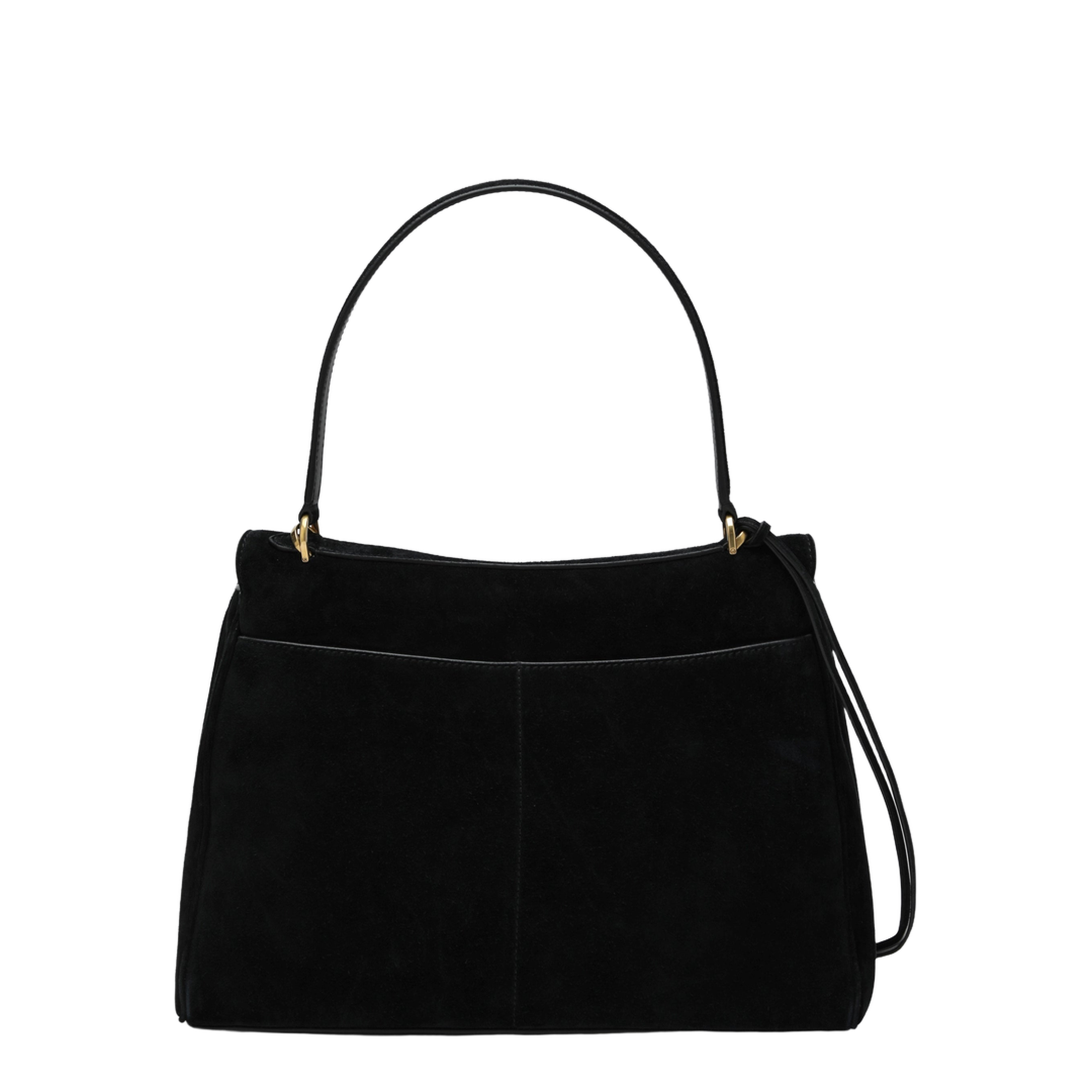 Rodeo Medium Suede & Smooth Calfskin Handbag - Black